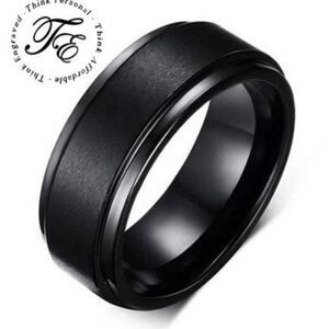 Men's Matte Black Wedding Ring Band - Matte Black Wedding Ring For Guys